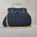 Borsa con manici metallo Black