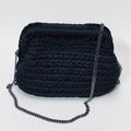 Borsa clutch fettuccia nera doppio manico